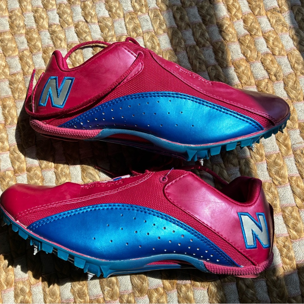 New Balance pink and blue sprint spikes track shoes